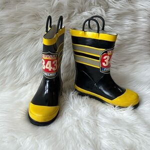 Rain Boots with Pull on Handles for Toddlers and Kids for Boys and Girls